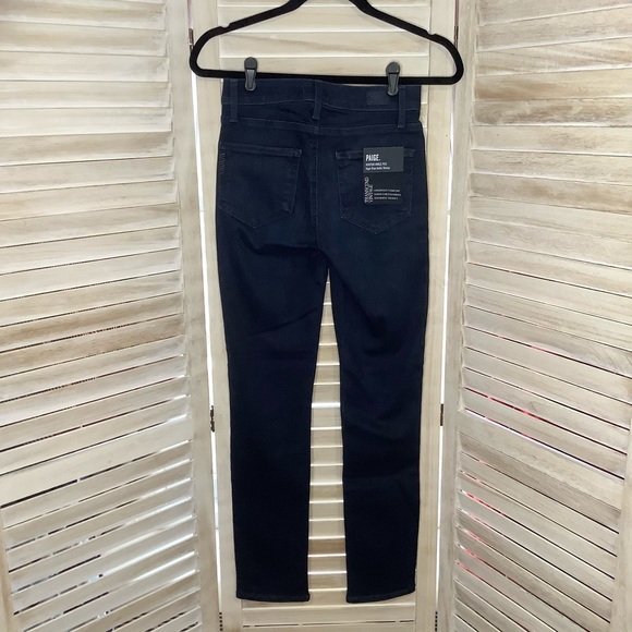 Paige Hoxton Ankle Peg Metallic Tux Stripe Dark Wash Jean 25 NWT $228 - Picture 5 of 10